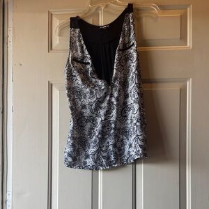 Black and White Floral Tank Top